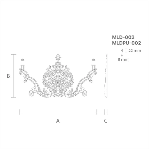 oak architectural floral applique